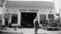 Elroy Garage and owner Frank Filippi, 1928