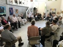 Artists discussion at the O'Hanlon Center for the Arts, date unknown