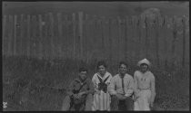 Four people at Lake Lagunitas, 1918
