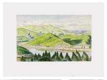 Watercolor painting entitled Lagoon & Highway Near Alto Y to San Rafael