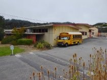 Edna Maguire campus - Ring Mountain Day School from driveway, 2018