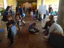 Mill Valley Community Center lobby during PSPS, 2019