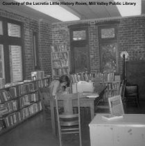 Girl Reading in the Carnegie Library, date unknown