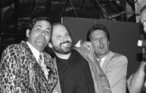 Hal Willner with two fellow musicians at his Tribute, 1990