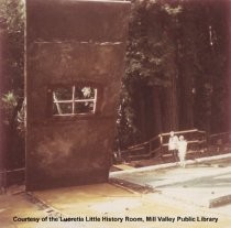 Giant Wall Section during Library Construction, 1965