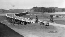 Richardson Bay Bridge completed with lift span looking east, circa 1930s