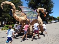 Memorial Day Parade dragon on Sunnyside Avenue, 2018