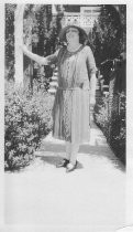 Woman standing in garden somewhere in Mill Valley, 1926