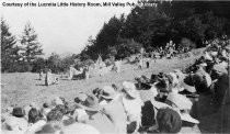 Mountian Play, stage (teepee) and audience, date unknown