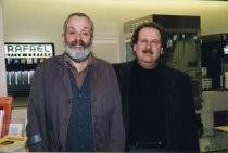 Director Mike Leigh with Mark Fishkin, 1999