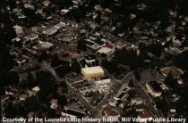 Aerial view over downtown Mill Valley, circa 1990s