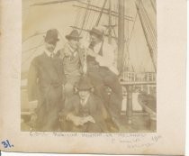 Clarkson Dye and others on Leighton Robinson's boat, "Melanope", 1901