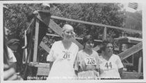 Women's Dipsea Hike winner Emma Reimann with Emila Caldera and Anna Anders, 1921