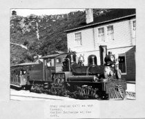 Shay engine #7 at the Tavern of Tamalpais, date unknown