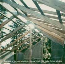 Construction of the library roof, 1965