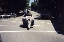 Eccentric vehicle on Throckmorton Avenue, circa 1990s