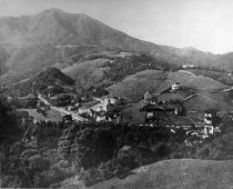 View showing Summit School, churches, and Coffin Home, 1900