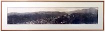 Framed general panoramic view of down town Mill Valley, looking west