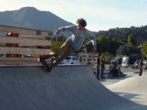 Harrison Skate Park skakeboarder on the edge, 2019