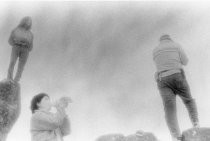 Gary Snyder and others on the summit of Mt. Tamalpais, 1990