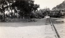 Gravity car 21 with deer eating flowers, 1930