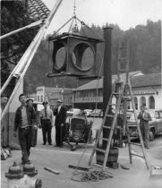 Lytton Square, clock reinstallation, 1956