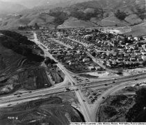 Aerial view of Mill Valley's Alto intersection, 1955