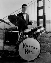 Walt Lennon of the Kustom Keys, a local rock group, 1950s