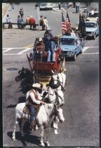 Wells Fargo stagecoach in Memorial Day Parade, 1980