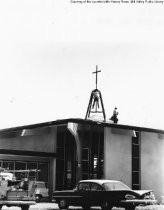 Mount Tamalpais United Methodist Church cross installation, 1965