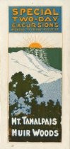 Mount Tamalpais and Muir Woods Special Two-Day Excursions brochure, circa 1918