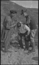 Les Allen, Fred Anderson, and Lynus Coyne at Willow Camp, 1919