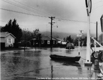 Flooding at Camino Alto and Sycamore Avenue, 1955