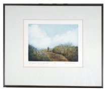 Color etching of spring flowers on Kite Hill