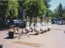 Hawaiian dance group performing at the Mill Valley Depot Plaza, 1999