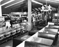 The Hick'ry Pit restaurant interior, 1966