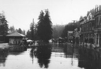 Miller Avenue looking south near railroad station, circa 1920