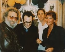 Jerry Garcia, Elvis Costello, Bob Weir and Jeanie Patterson, 1989