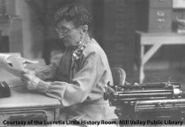 Lucretia Hanson at the Mill Valley Record, circa 1950s