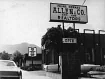 Allen Real Estate and Crocker Bank on Miller Avenue, circa 1962
