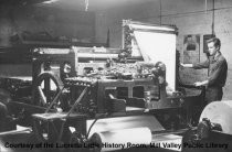 Printing press at Mill Valley Record, circa 1950s