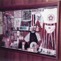 Bicentennial display at library, 1976