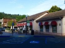 Depot Cafe and Books from parking lot, 2016