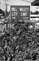 Mill Valley City Limit sign on Miller Ave, 1980