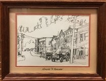 "Moments To Remember" pen and ink drawing of Sausalito