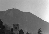 Tamalpais High School Clock against Mt. Tamalpais, date unknown