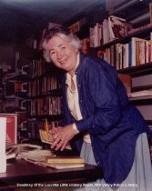 Bee Thorpe, booksale volunteer, 1990