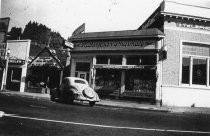 Black and white photograph of downtown Mill Valley, circa 1940