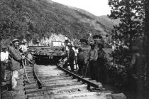 Tearing up tracks below West Point Inn, 1930