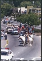 Wells Fargo stagecoach in Memorial Day Parade, 1980